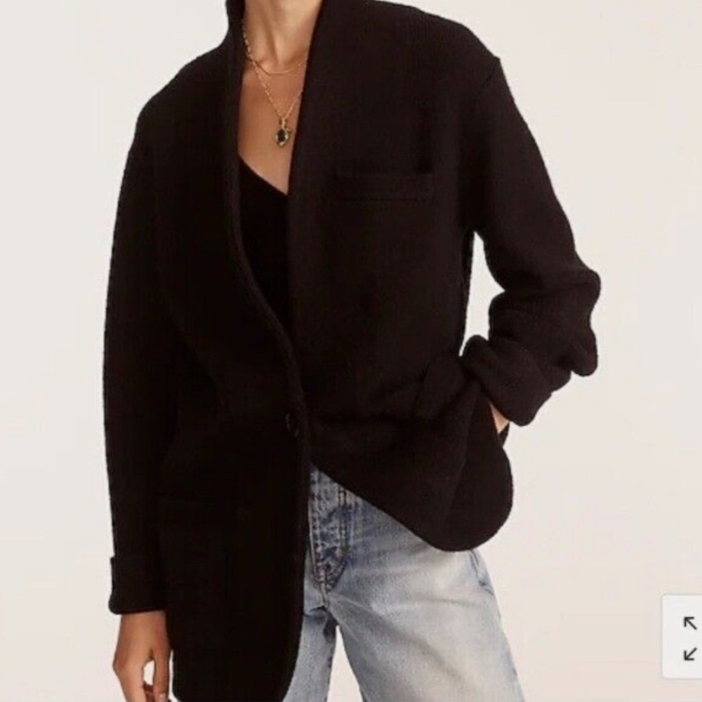 J. Crew Cocoon Wool/Alpaca Blend Sweater Blazer Coat in Black. Size Small.